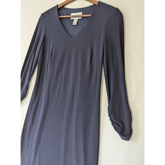 Joseph Ribkoff Womens Blue Jersey Knit Sheath Dress Size 4 Knee Length Career‎ - Picture 2 of 6